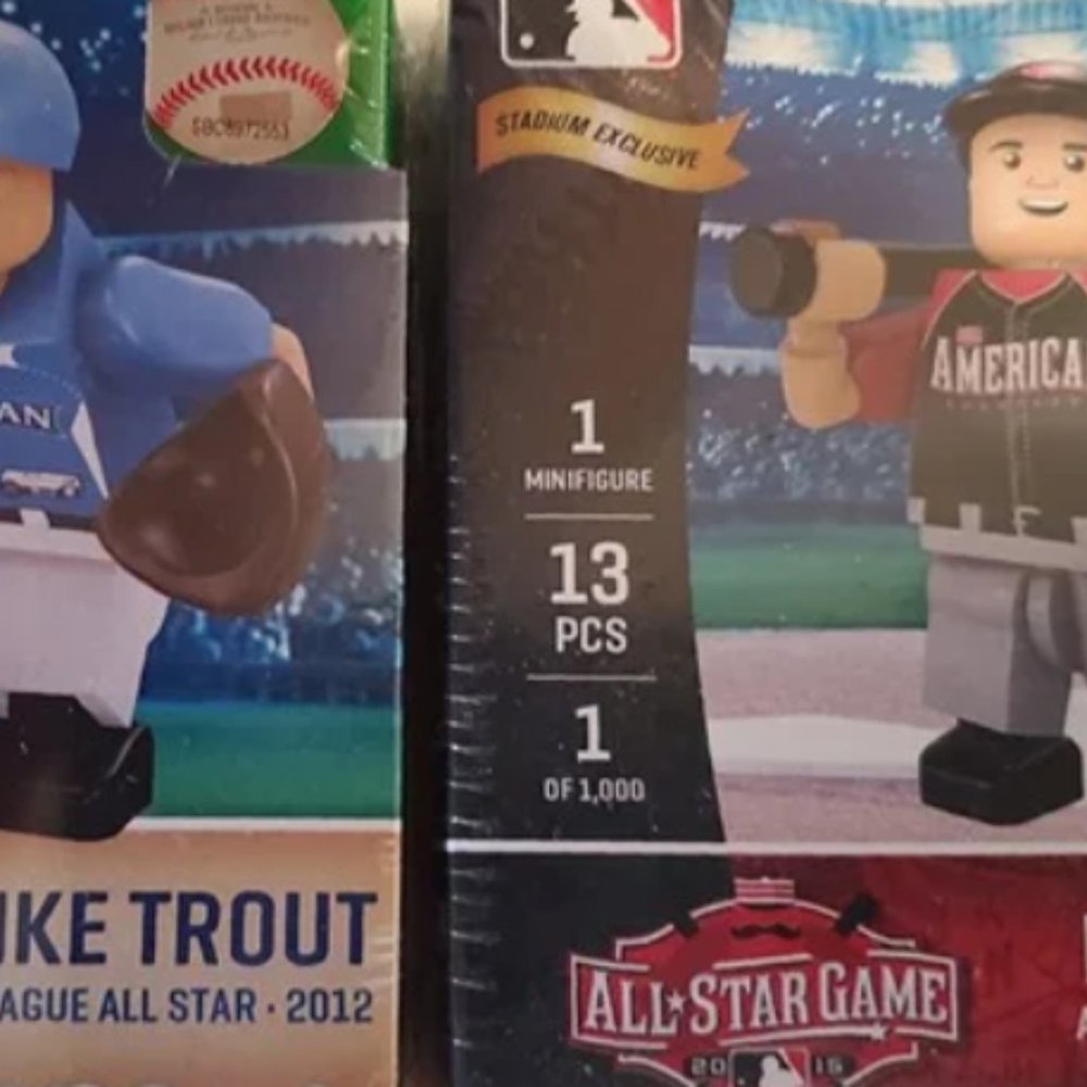 MIKE TROUT ANAHEIM ANGELS OYO LOT MLB BRAND NEW MINIFIGURE SET 2 RARE HTF LEGO